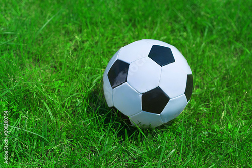 Soccer ball on green grass © Maryana