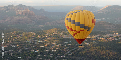 A Hot Air Balloon Soars Above Sedona, Arizona