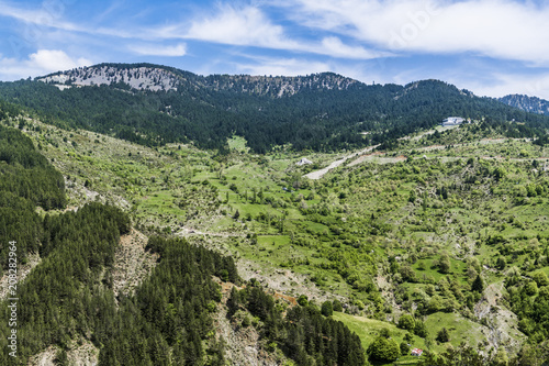 Green valley in the Greek mountains