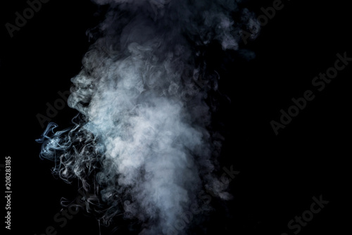 abstract background with white smoke on black