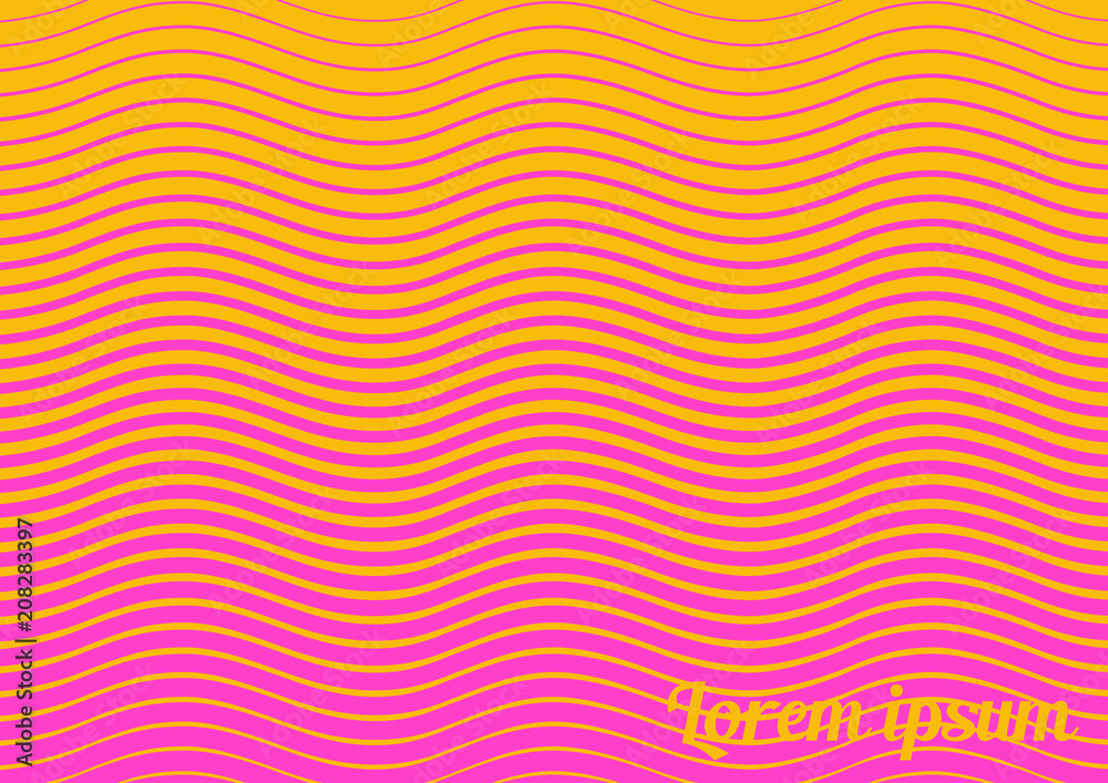 Horizontal abstract background with striped halftone pattern in neon ...
