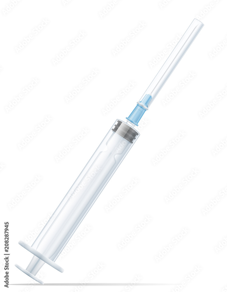 medical syringe for injection stock vector illustration