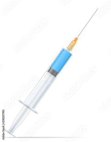 medical syringe for injection stock vector illustration