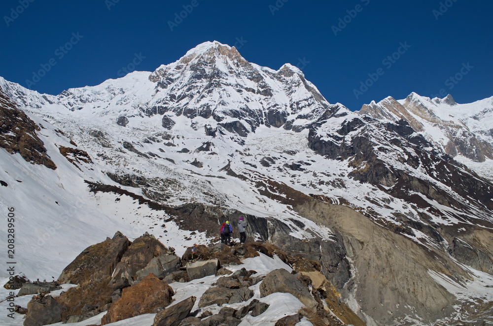 View of Annapurna from the base camp