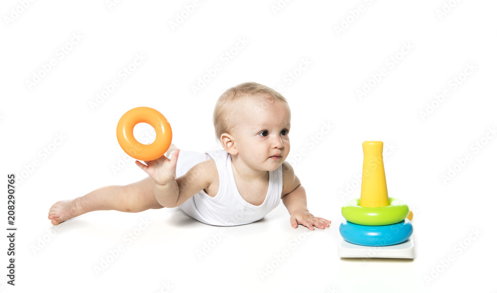 child girl plays the pyramid toy child girl plays the pyramid toy