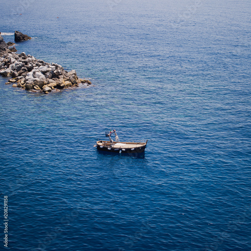 boat on the background of the Ligurian Sea © kucheruk