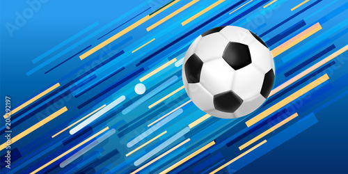 Soccer ball web banner for sport game event