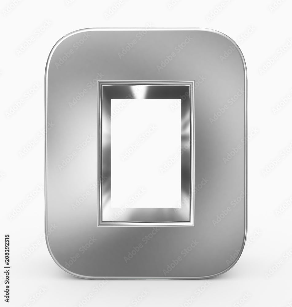letter O 3d cubic rounded silver isolated on white letter O 3d cubic rounded silver isolated on white