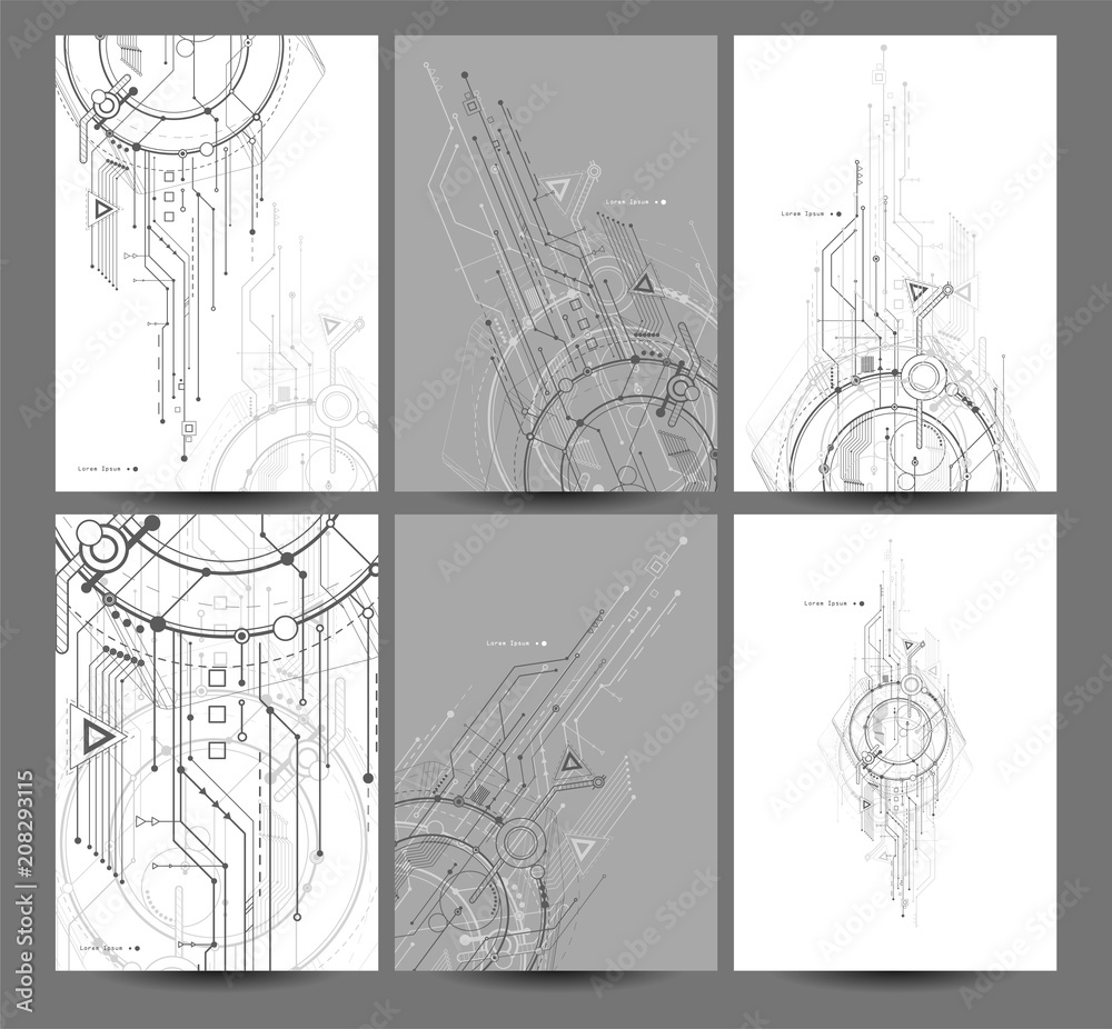 Futuristic A4 templates for your information. Decor for presentations ...