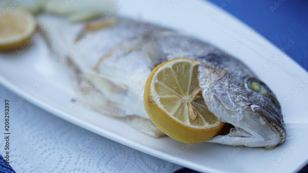 tasty fish standing on a plate tasty fish standing on a plate
