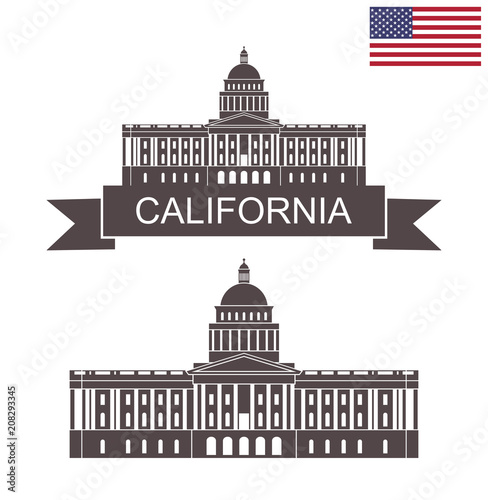 State of California. Building of State Capitol in Sacramento California
