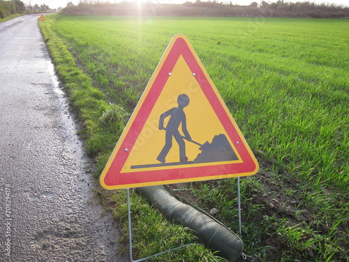 PLERIN, FRANCE 15 MARCH, 2018: Road sign in Plerin on roselier road