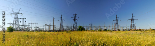 Obraz na płótnie Panoramic image of high voltage substation. w salonie