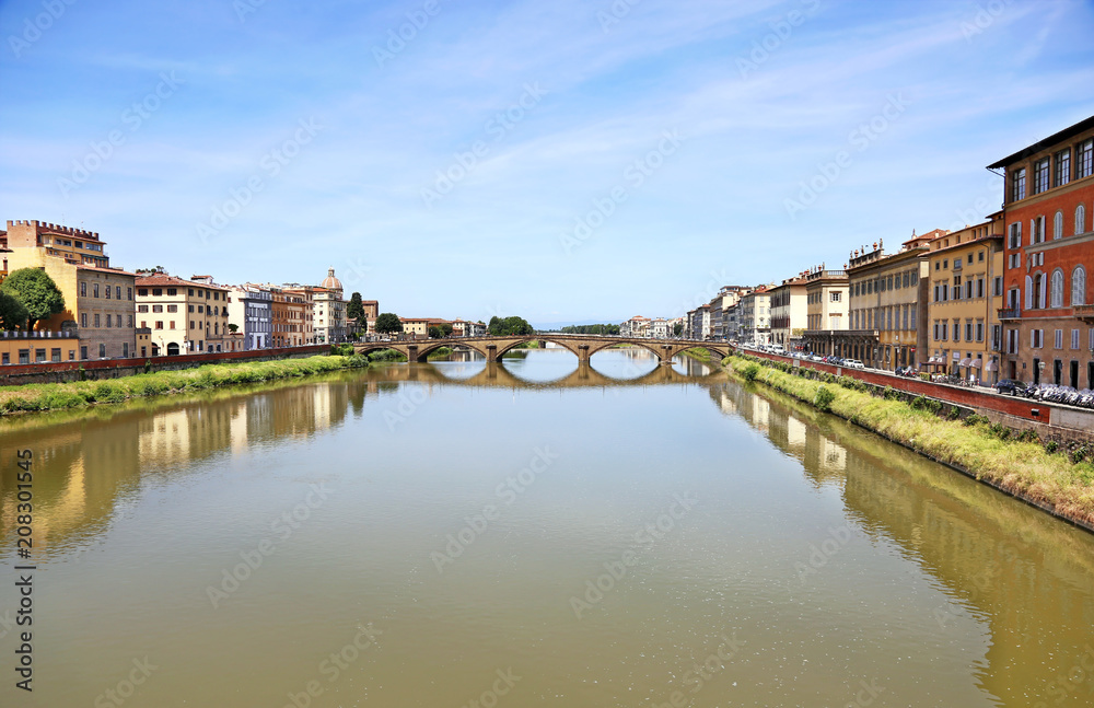 landscape of the Arno river in Florence or Firenze city Italy landscape of the Arno river in Florence or Firenze city Italy
