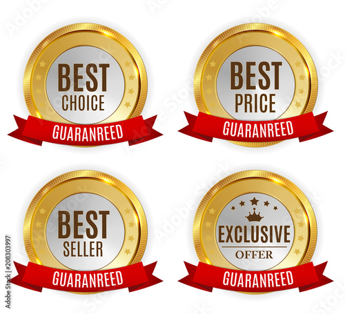 Best Price, Seller, Choice and Exclusive offer Golden Shiny Label with Red Ri...