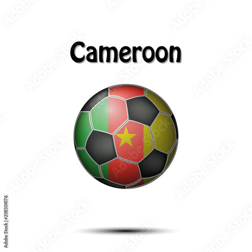 Flag of Cameroon in the form of a soccer ball