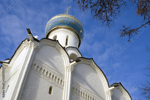 Architecture of Trinity Sergius Lavra, Sergiyev Posad, Moscow region, Russia. Color photo.