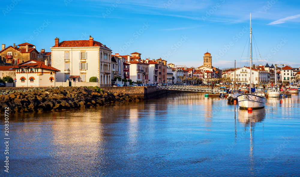 St Jean de Luz Old Town and port, Basque country, France - obrazy, fototapety, plakaty 