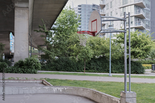 Wallpaper Mural Basketball court in urban area. Dusk, dramatic view. Vancouver BC, Canada Torontodigital.ca