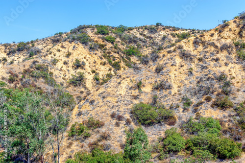 Dry summer hills of Southern California on warm morning