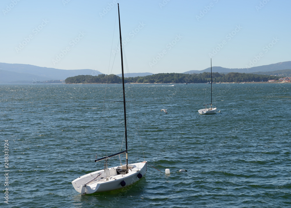sailing yacht at anchor