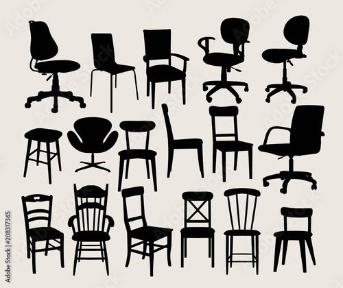 Chair Classic and Modern Silhouettes, art vector design photo