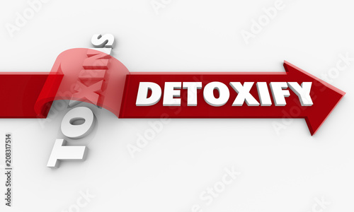 Fotografija Detoxify Vs Toxins Arrow Toxicity Words 3d Render Illustration