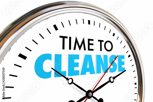 Фотография Time to Cleanse Clock Purify Detoxify Words 3d Render Illustration