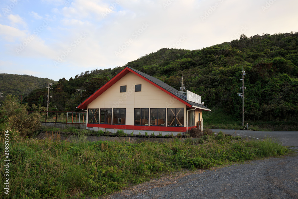 Abandoned roadside restaurant in rural Japan