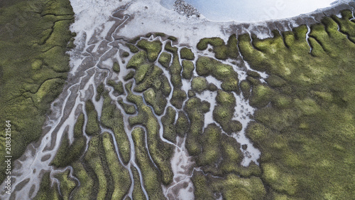 River Patterns and Bridge, Tasmanian Landscape Australia Views from the air 