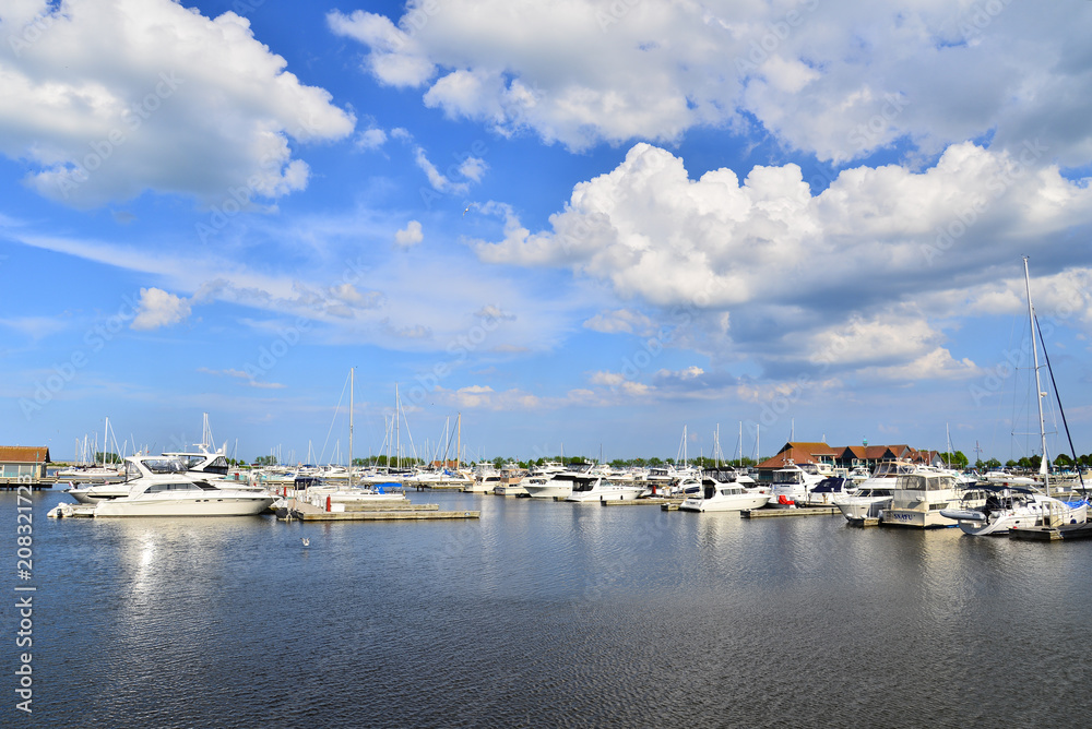 The view from the Racine Wisconsin Harbor looking out toward Lake Michigan The view from the Racine Wisconsin Harbor looking out toward Lake Michigan