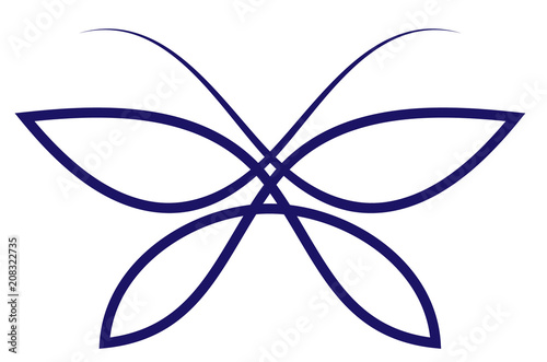 Canvas Print Vector butterfly abstract logo design template.