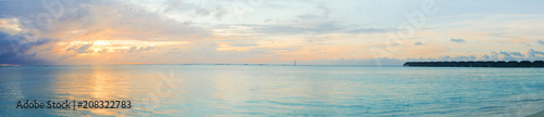 Fototapeta Naklejka Na Ścianę i Meble -  Panorama of island resort in Maldives
