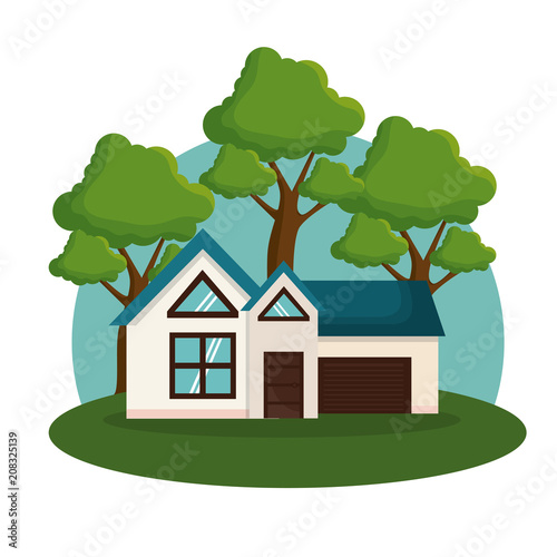 exterior house facade icon vector illustration design