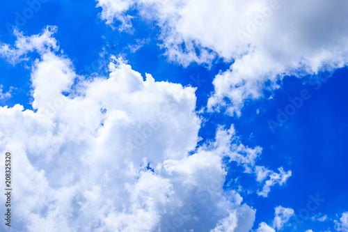 Cloudscape of summer blue sky background and white clouds in sunny day  with cloud space 