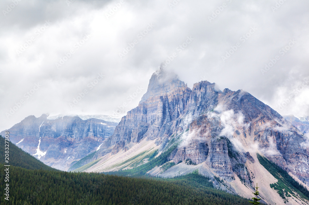 Glacier Deposits on the Mountains of the Canadian Rockies in Banff