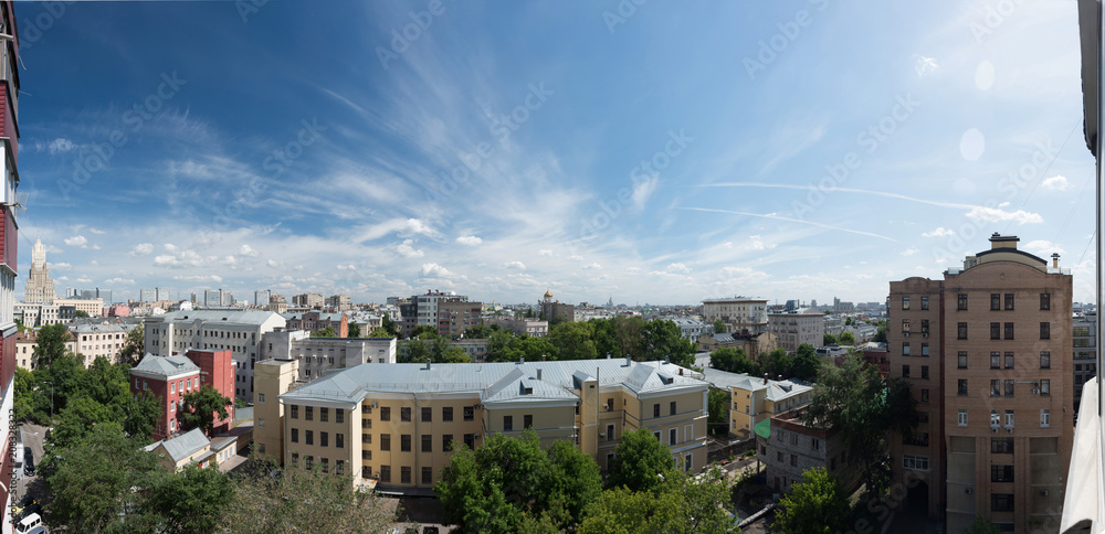 Panorama sunny Moscow high resolution photo