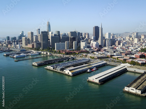 San Francisco skyline aerial bay landscape views