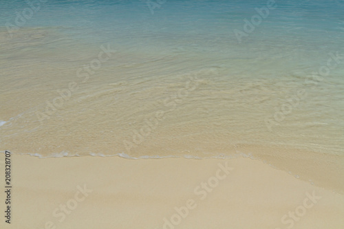 Blue Ocean Wave And Sand Beach  Natural Background.