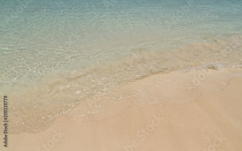 Blue Ocean Wave And Sand Beach, Natural Background.