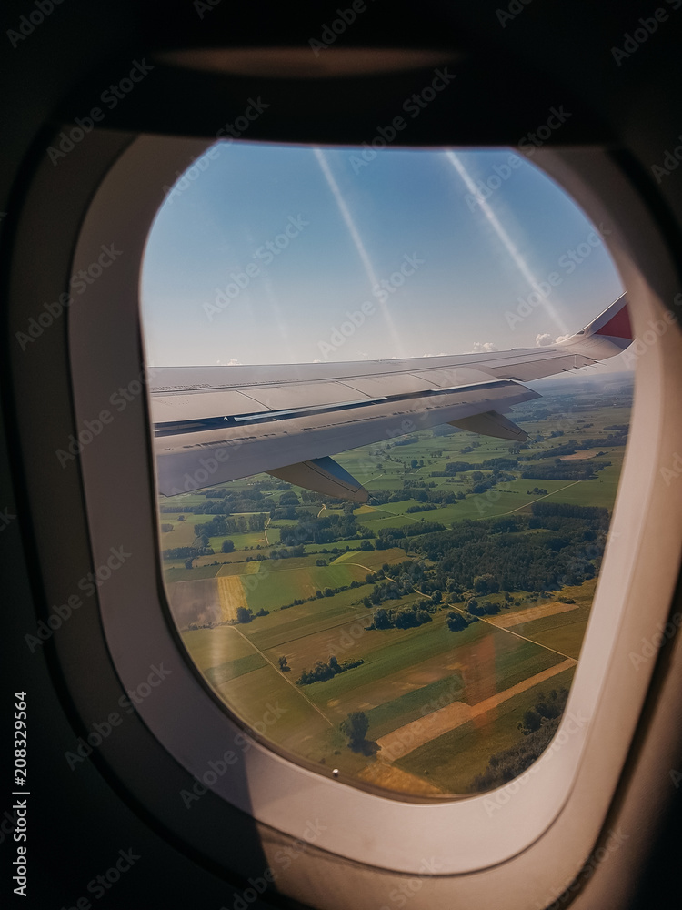 Fototapeta premium view from the airplane. Travel the world
