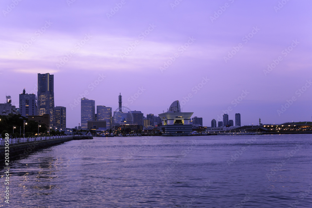 Twilight time in Yokohama, Japan