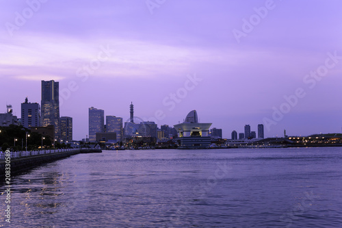 Twilight time in Yokohama, Japan
