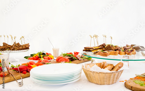 snacks on a buffet table