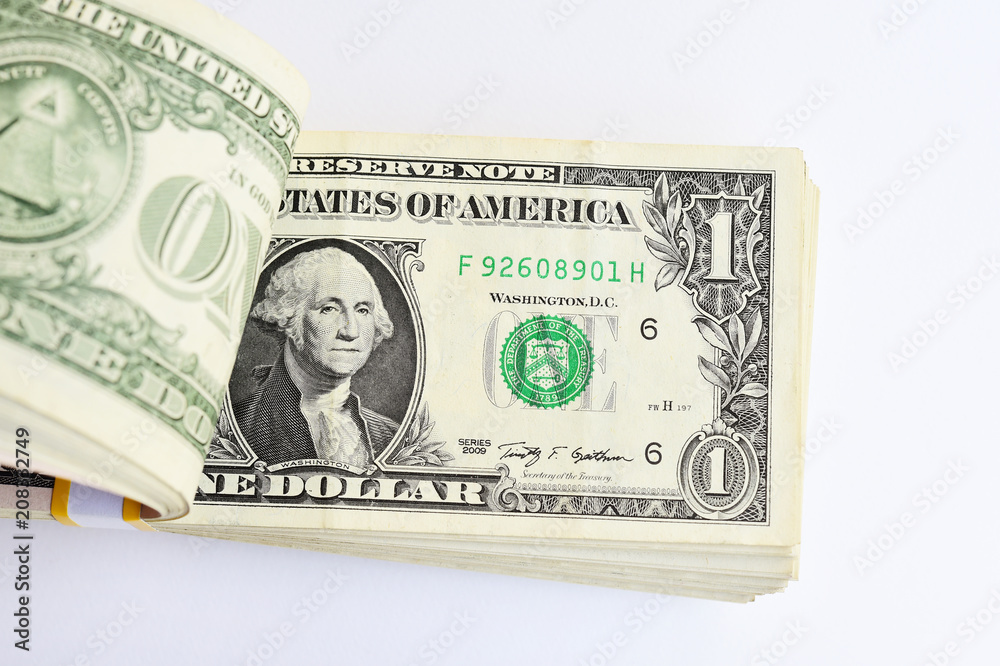 close up of banknote on hand for background