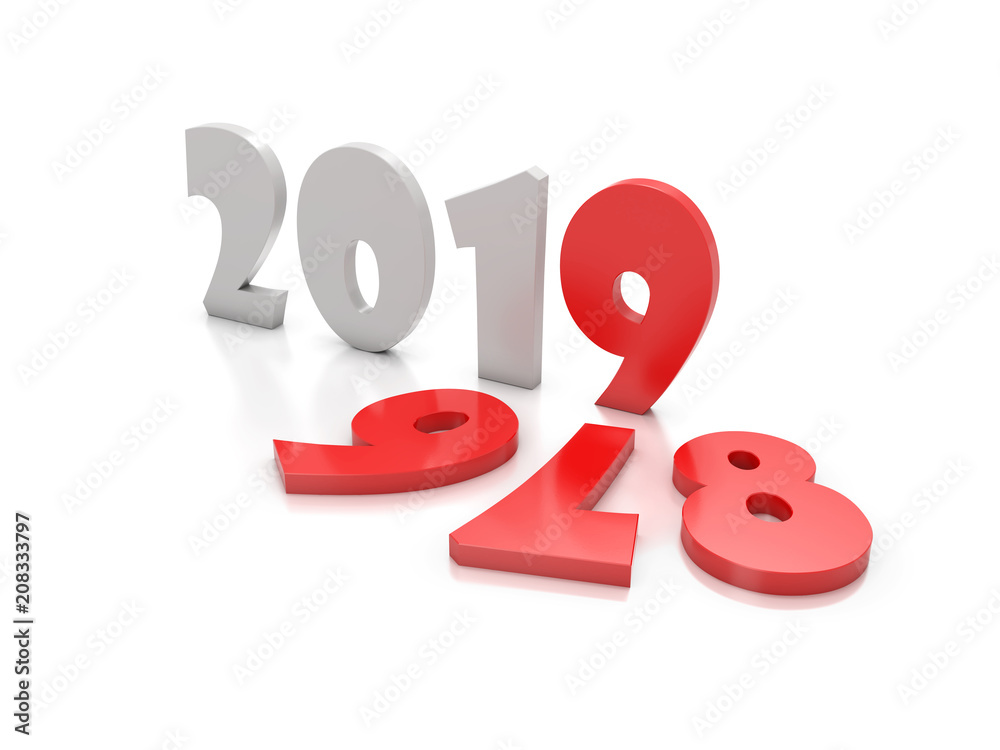 New Year 2019 Creative Design Concept - 3D Rendered Image New Year 2019 Creative Design Concept - 3D Rendered Image