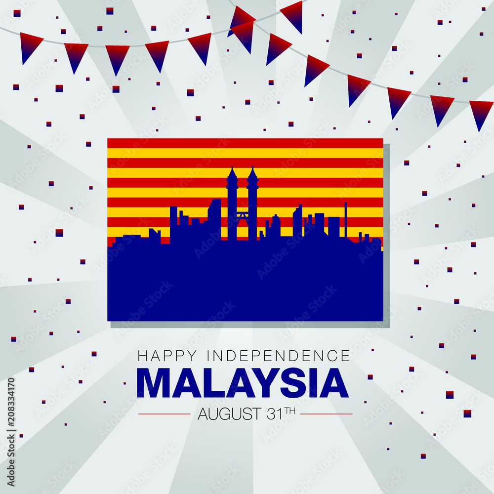 Fototapeta premium Malaysia independence day vector illustration.