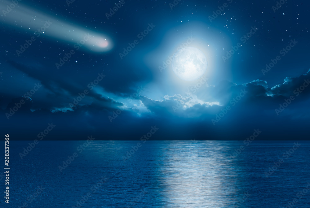 Night sky with moon in the clouds Night sky with moon in the clouds