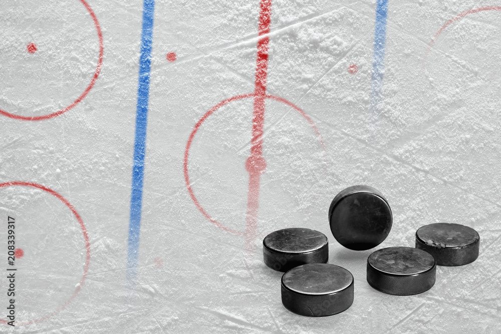Hockey arena with markings and washers Stock Photo Adobe Stock
