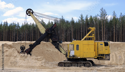 Bild auf Leinwand Excavators at a Sand Quarry